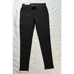 Seven7 Women's Charcoal Window Pane Plaid Pull-On Ponte Legging Pant M "NEW"